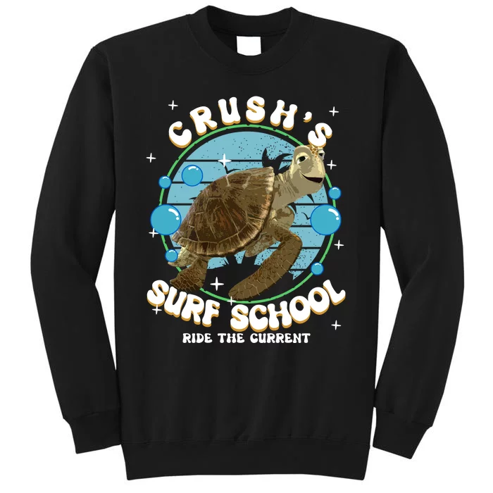 Crushs Surf School Ride The Current Crush Turtle Ride The Current Tall Sweatshirt