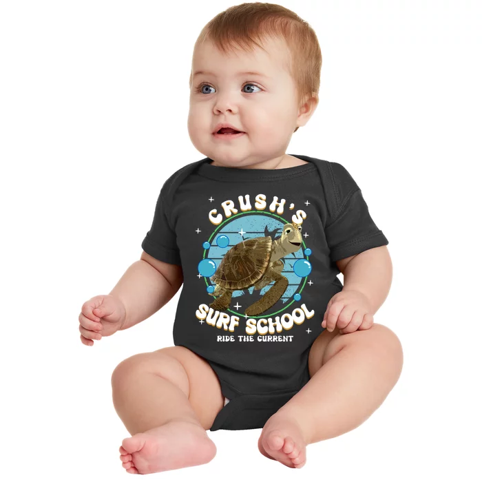 Crushs Surf School Ride The Current Crush Turtle Ride The Current Baby Bodysuit