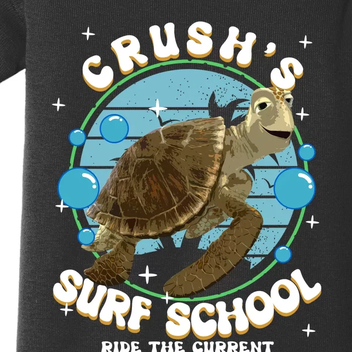 Crushs Surf School Ride The Current Crush Turtle Ride The Current Baby Bodysuit