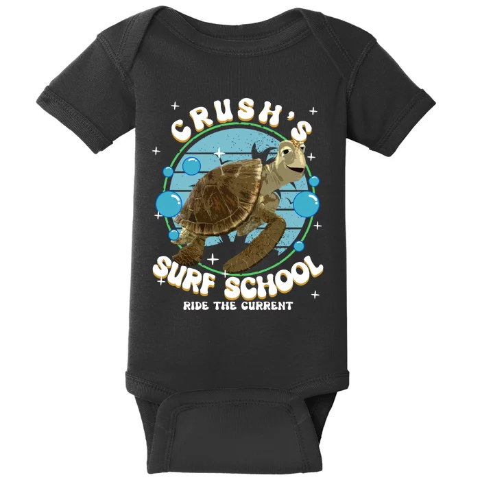 Crushs Surf School Ride The Current Crush Turtle Ride The Current Baby Bodysuit