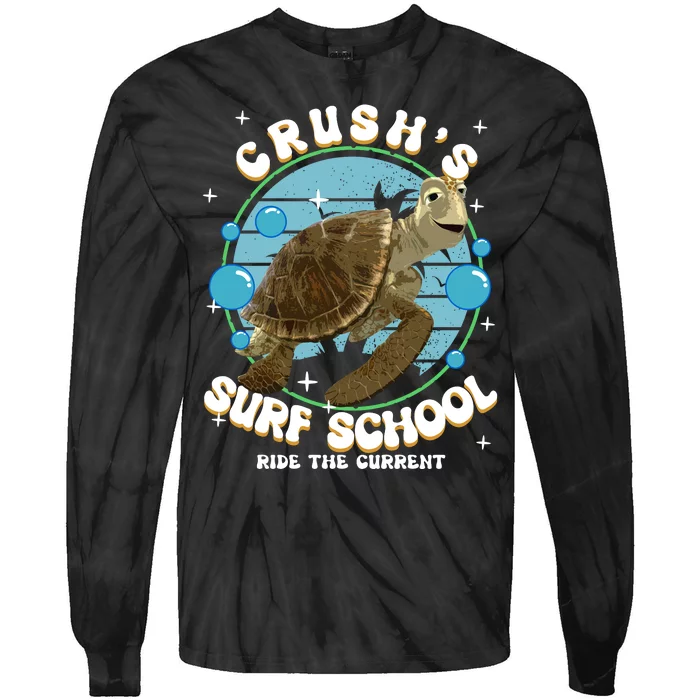 Crushs Surf School Ride The Current Crush Turtle Ride The Current Tie-Dye Long Sleeve Shirt