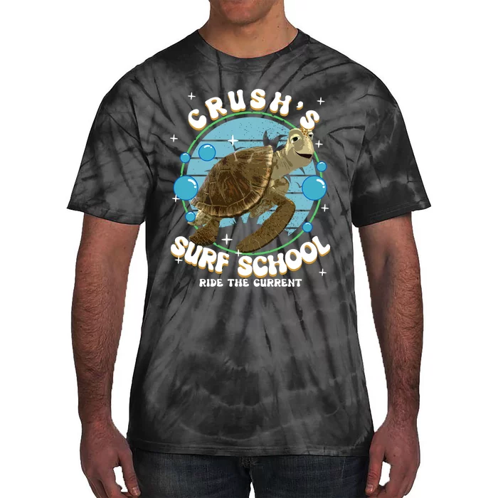 Crushs Surf School Ride The Current Crush Turtle Ride The Current Tie-Dye T-Shirt