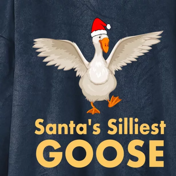 Cool Santas Silliest Goose Tacky Funny Christmas Duck Swans Gift Hooded Wearable Blanket