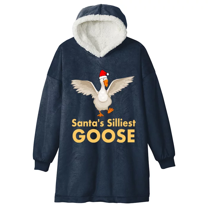 Cool Santas Silliest Goose Tacky Funny Christmas Duck Swans Gift Hooded Wearable Blanket