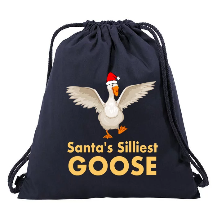 Cool Santas Silliest Goose Tacky Funny Christmas Duck Swans Gift Drawstring Bag