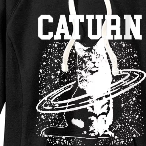 Caturn Saturn Space Cat Women's Fleece Hoodie