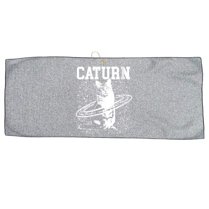 Caturn Saturn Space Cat Large Microfiber Waffle Golf Towel