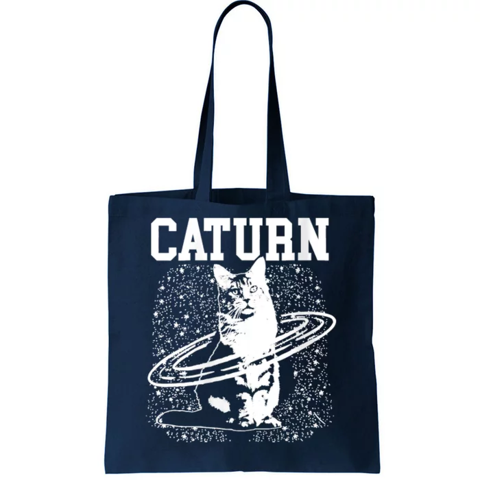 Caturn Saturn Space Cat Tote Bag