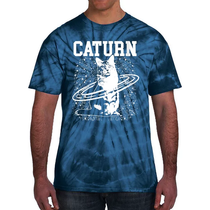 Caturn Saturn Space Cat Tie-Dye T-Shirt