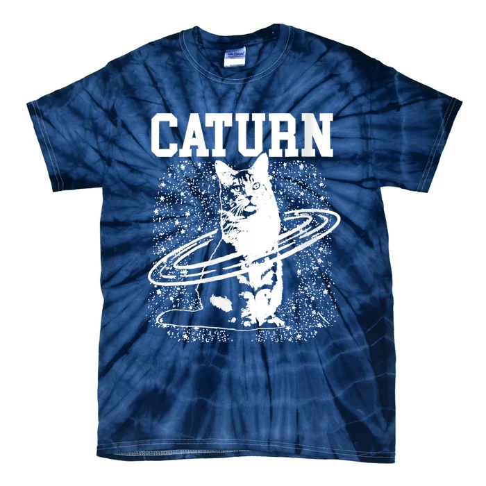 Caturn Saturn Space Cat Tie-Dye T-Shirt