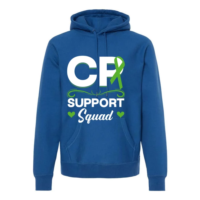 Cp Support Squad Cerebral Palsy Awareness Green Ribbon Cute Gift Premium Hoodie