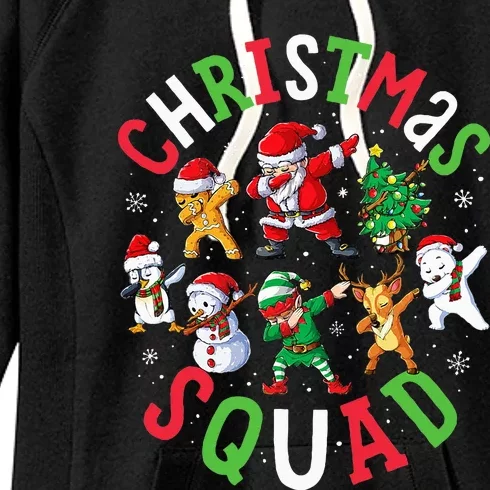 Christmas Squad Santa Dabbing Elf Family Matching Pajamas Women's Fleece Hoodie