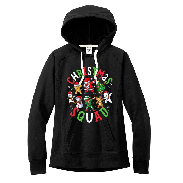 Christmas Squad Santa Dabbing Elf Family Matching Pajamas Women's Fleece Hoodie