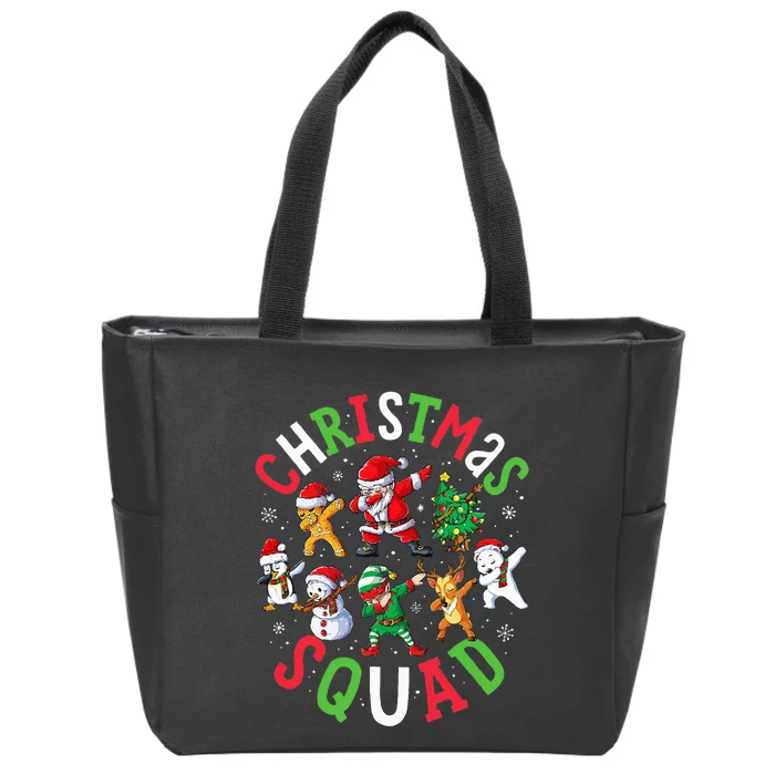 Christmas Squad Santa Dabbing Elf Family Matching Pajamas Zip Tote Bag