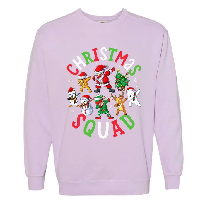 Christmas Squad Santa Dabbing Elf Family Matching Pajamas Garment-Dyed Sweatshirt