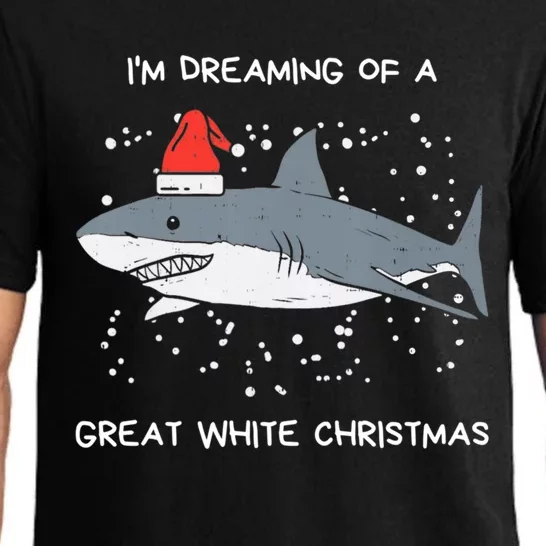 Christmas Shark Santa Hat Xmas Santa Jaws Funny Shark Pun Gift Pajama Set