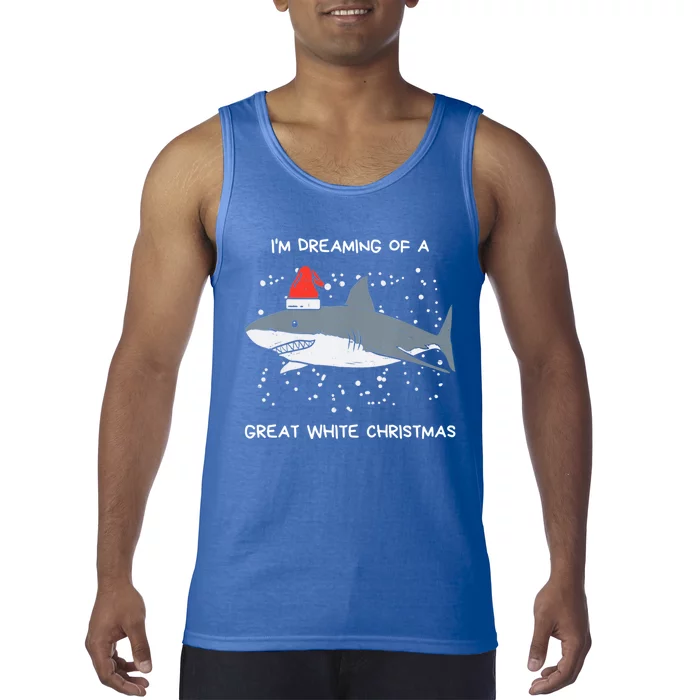 Christmas Shark Santa Hat Xmas Santa Jaws Funny Shark Pun Gift Tank Top