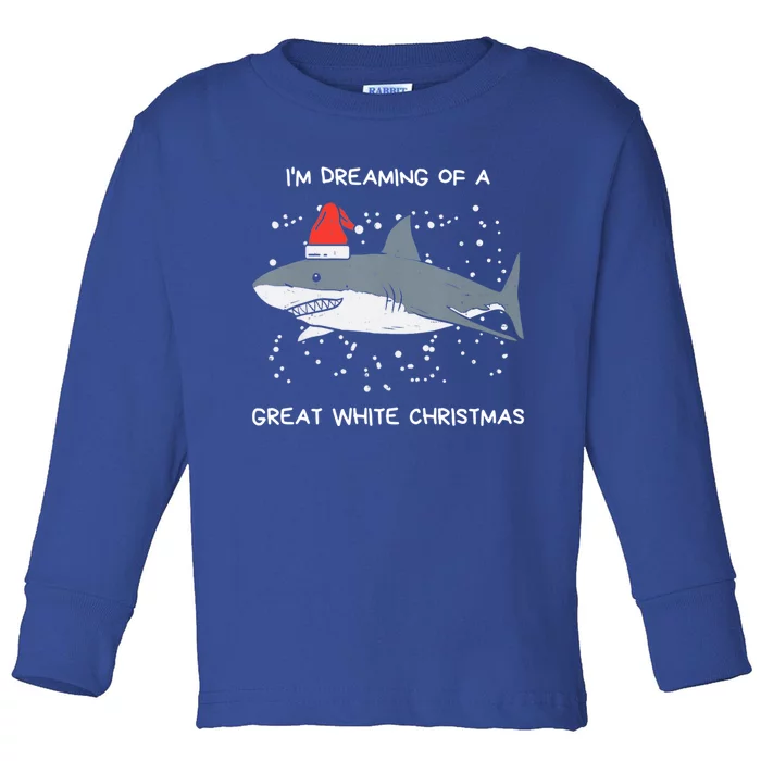 Christmas Shark Santa Hat Xmas Santa Jaws Funny Shark Pun Gift Toddler Long Sleeve Shirt