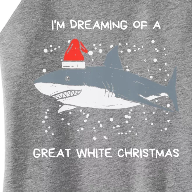 Christmas Shark Santa Hat Xmas Santa Jaws Funny Shark Pun Gift Women’s Perfect Tri Rocker Tank