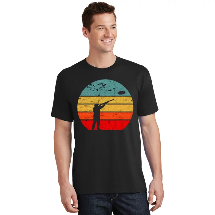 Clay Skeet Shooting Trap Shooting Retro Vintage Sunset T-Shirt