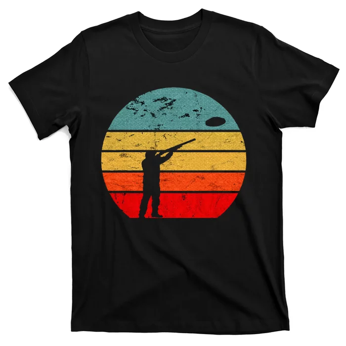 Clay Skeet Shooting Trap Shooting Retro Vintage Sunset T-Shirt