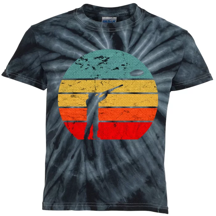 Clay Skeet Shooting Trap Shooting Retro Vintage Sunset Kids Tie-Dye T-Shirt