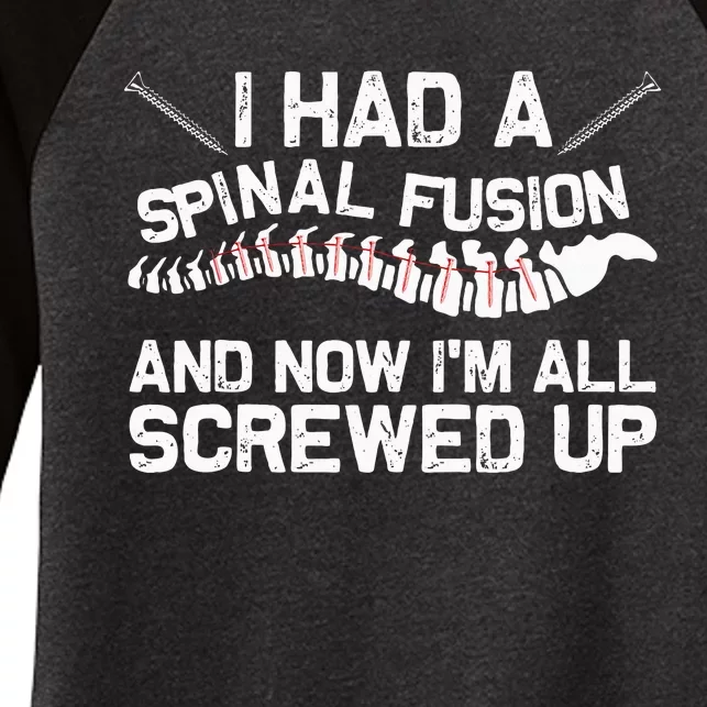 Cool Scoliosis Spinal Fusion Gift Back Surgery Recovery Gift Women's Tri-Blend 3/4-Sleeve Raglan Shirt