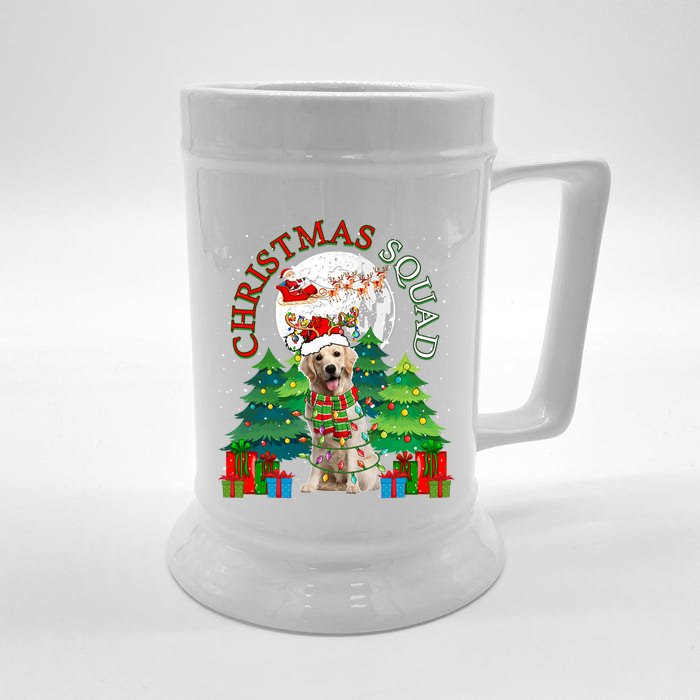 Christmas Squad Santa Reindeer Labrador Retriever Xmas Cute Gift Front & Back Beer Stein