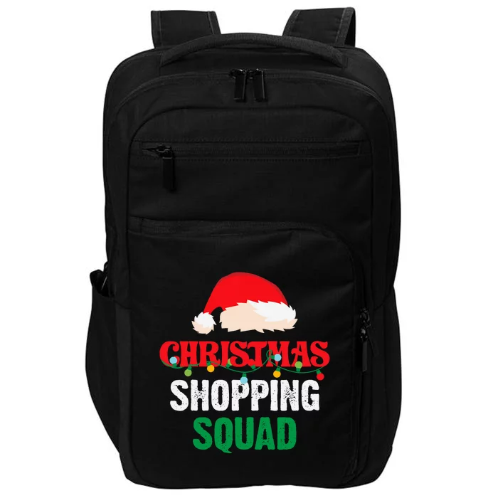 Christmas Shopping Squad Holiday Shopper Group Santa Hat Impact Tech Backpack