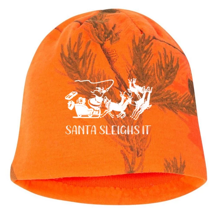 Christmas Santa Sleighs It Kati - Camo Knit Beanie