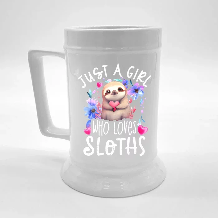 Cute Sloth , Sloth Lover Tee, Sloth , Sloth Front & Back Beer Stein