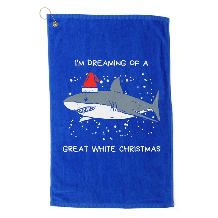 Christmas Shark Santa Hat Xmas Santa Jaws Funny Shark Pun Platinum Collection Golf Towel