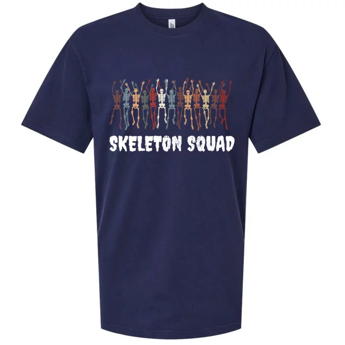 Cool Skeleton Squad Spooky Scary Horror Halloween Party Cool Gift Sueded Cloud Jersey T-Shirt