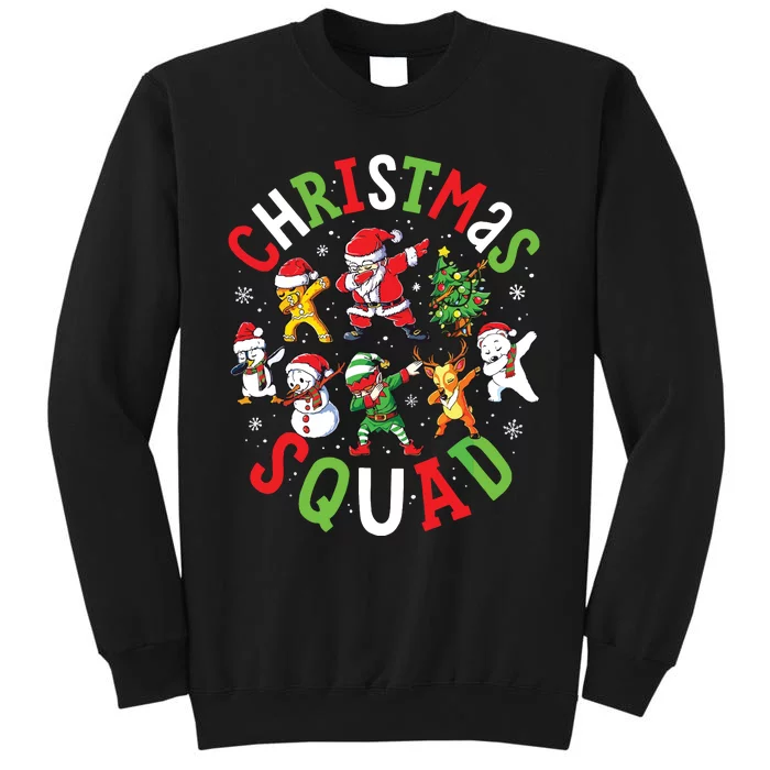 Christmas Squad Santa Dabbing Family Matching Pajamas Tall Sweatshirt