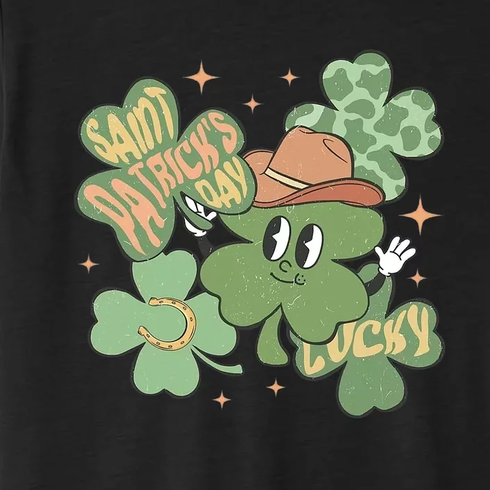 Cute Shamrock Smile Happy St Patricks Day Go Lucky Family ChromaSoft Performance T-Shirt