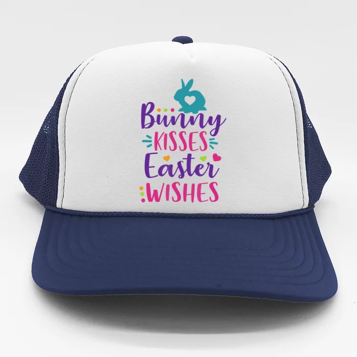 Cute Sunday School or Egg Hunt Bunny Kisses Easter Wishes Trucker Hat