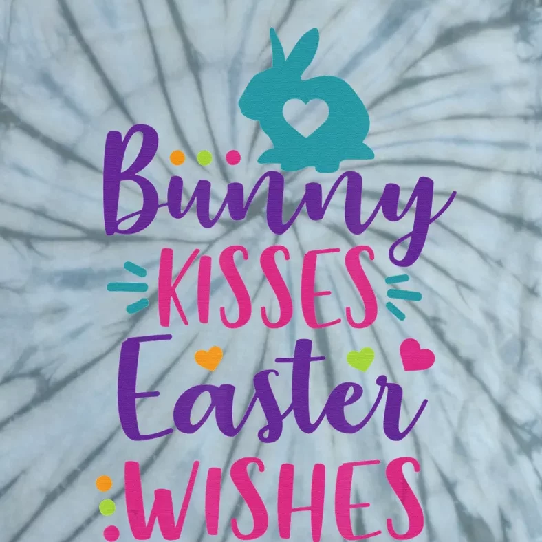 Cute Sunday School or Egg Hunt Bunny Kisses Easter Wishes Tie-Dye T-Shirt