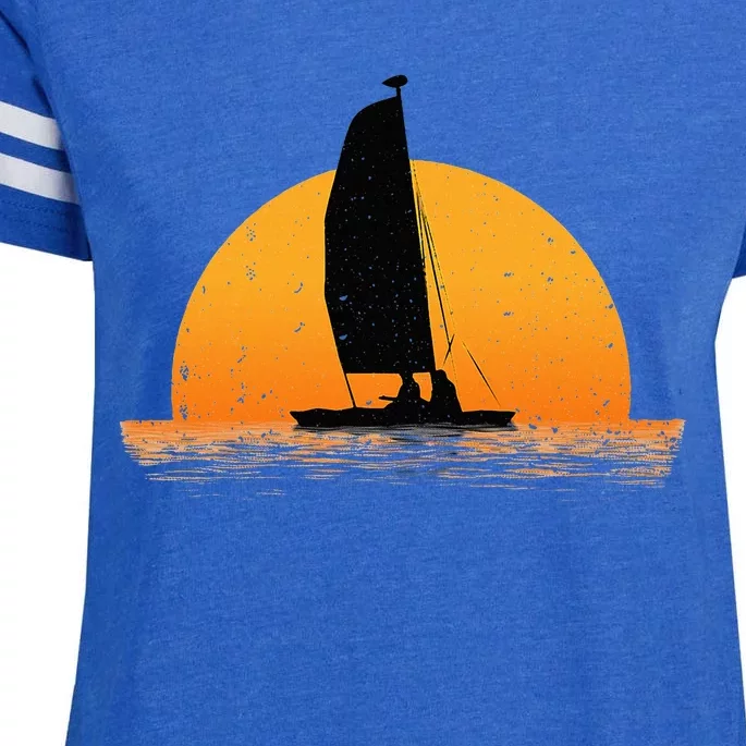 Cool Sailing Sail Boat Owner Sailboat Boating Enza Ladies Jersey Football T-Shirt