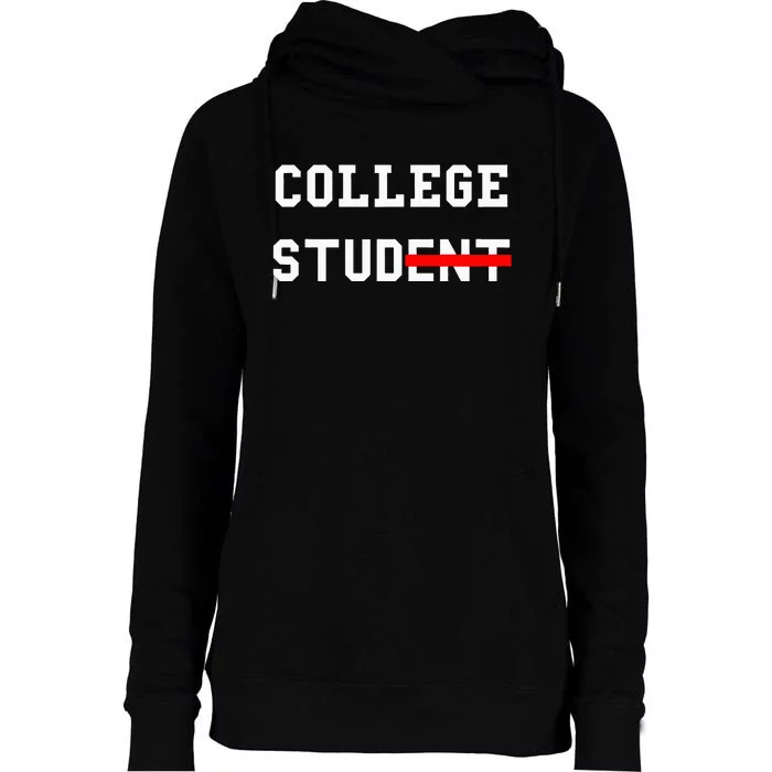 College Student Stud Funny College Gift Womens Funnel Neck Pullover Hood