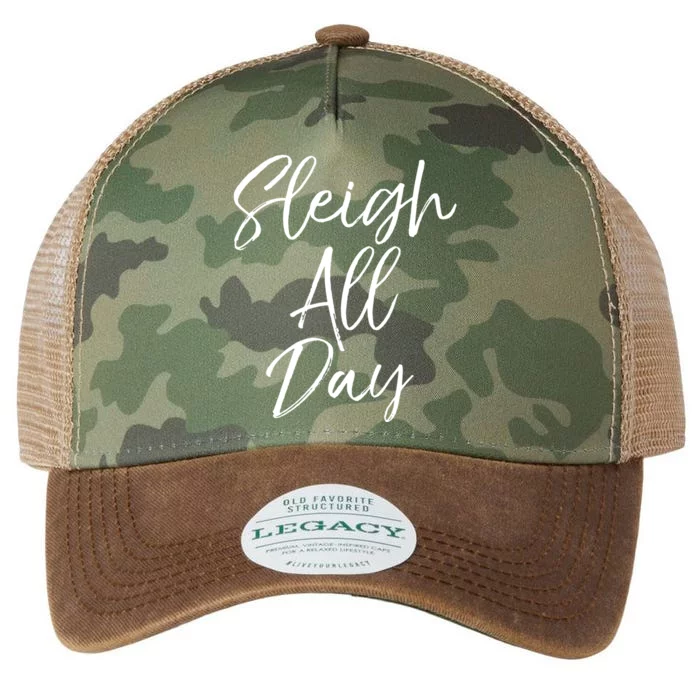 Cute Snow Sledding Quote Winter Sleigh All Day Cute Gift Legacy Tie Dye Trucker Hat