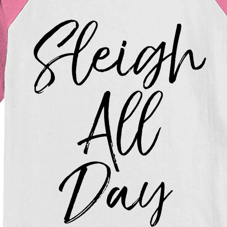 Cute Snow Sledding Quote Winter Sleigh All Day Cute Gift Kids Colorblock Raglan Jersey