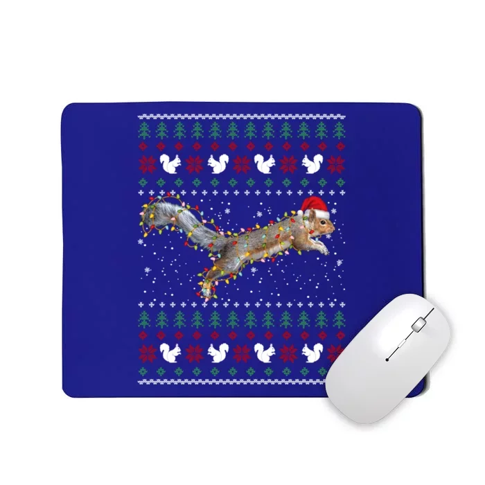 Cute Squirrel Santa's Hat Ugly Christmas Sweater Tee Xmas Gift Mousepad