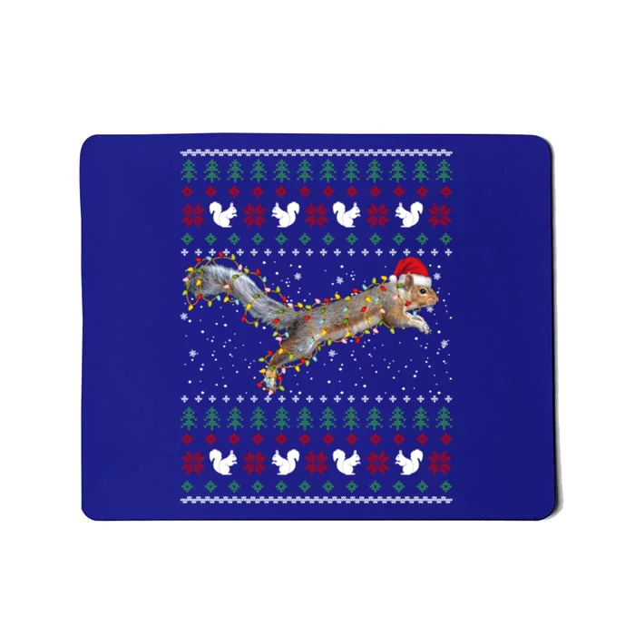 Cute Squirrel Santa's Hat Ugly Christmas Sweater Tee Xmas Gift Mousepad