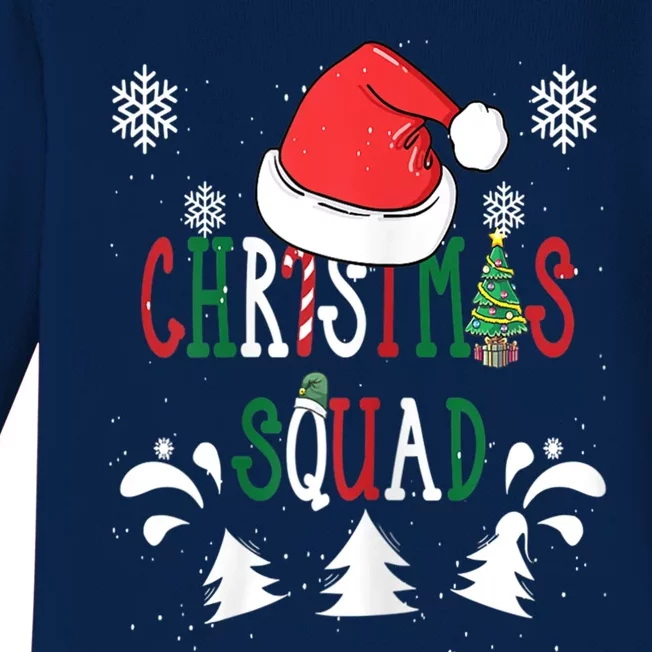 Christmas Squad Santa Hat Family Matching Pajama Xmas Gift Baby Long Sleeve Bodysuit