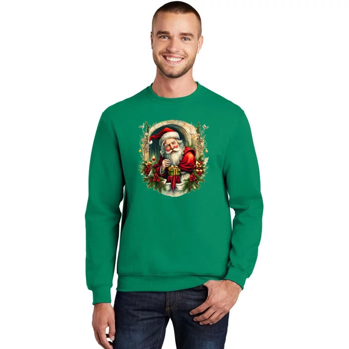 Christmas Spirit Santa Illustration Sweatshirt