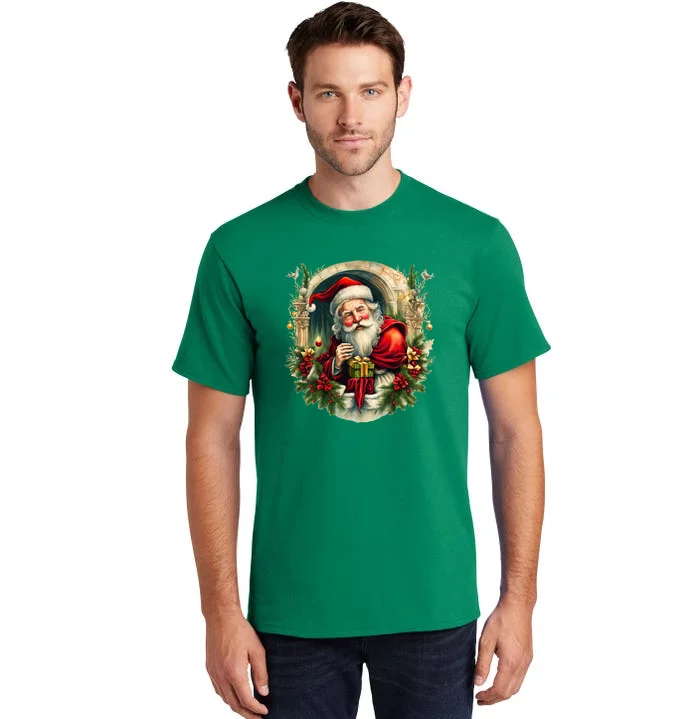 Christmas Spirit Santa Illustration Tall T-Shirt