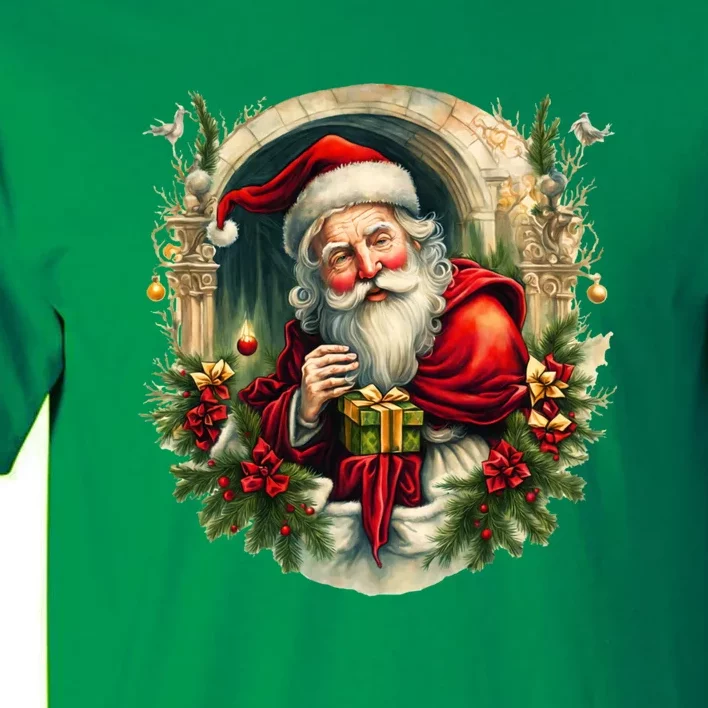 Christmas Spirit Santa Illustration Tall T-Shirt