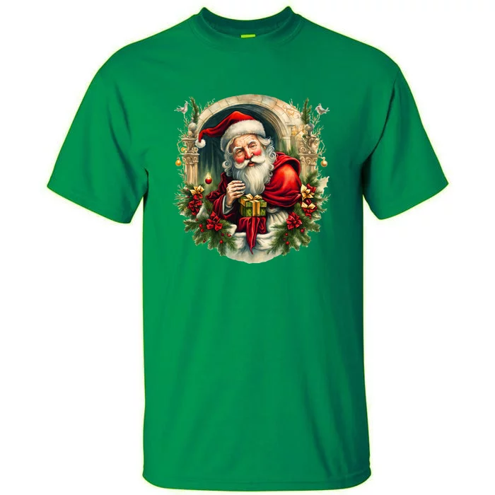 Christmas Spirit Santa Illustration Tall T-Shirt