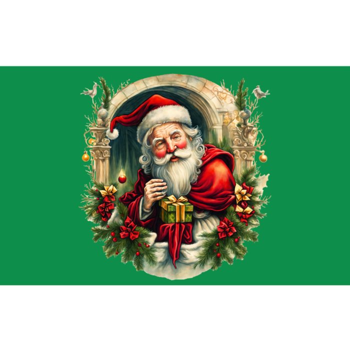 Christmas Spirit Santa Illustration Bumper Sticker