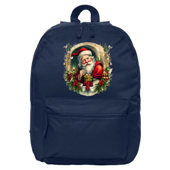 Christmas Spirit Santa Illustration 16 in Basic Backpack